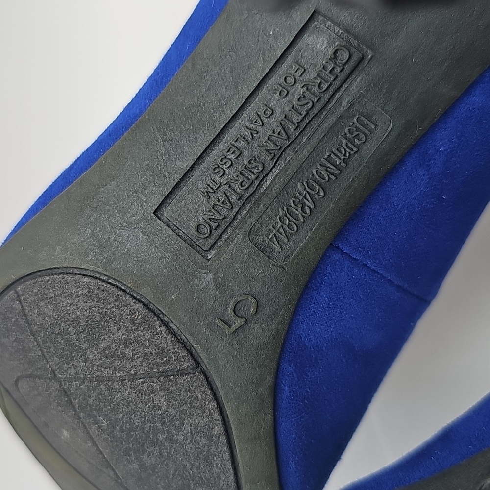 K Christian Siriano Blue Suede Heels Sz 5 - Picture 13 of 13